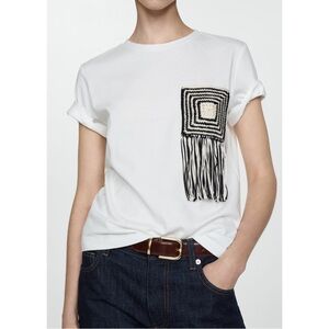 MANGO ~Crochet Detail T-shirt (NWT)